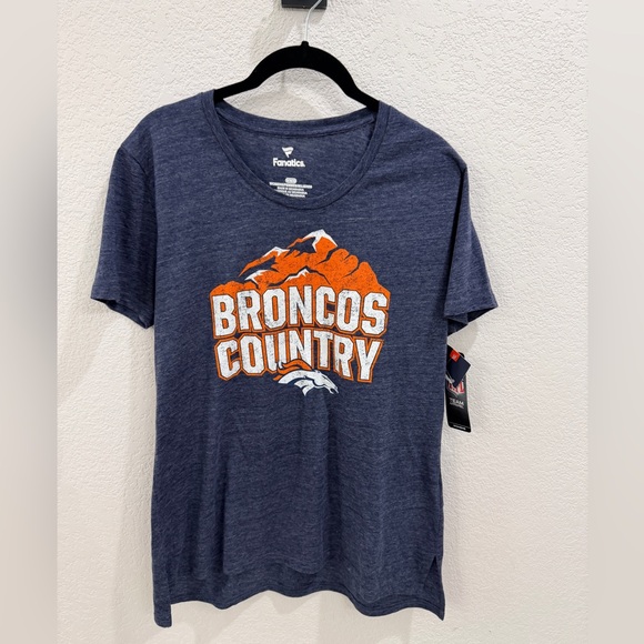 Fanatics Tops - Denver Broncos Fanatics Women’s Heathered Blue Graphic Tee NFL